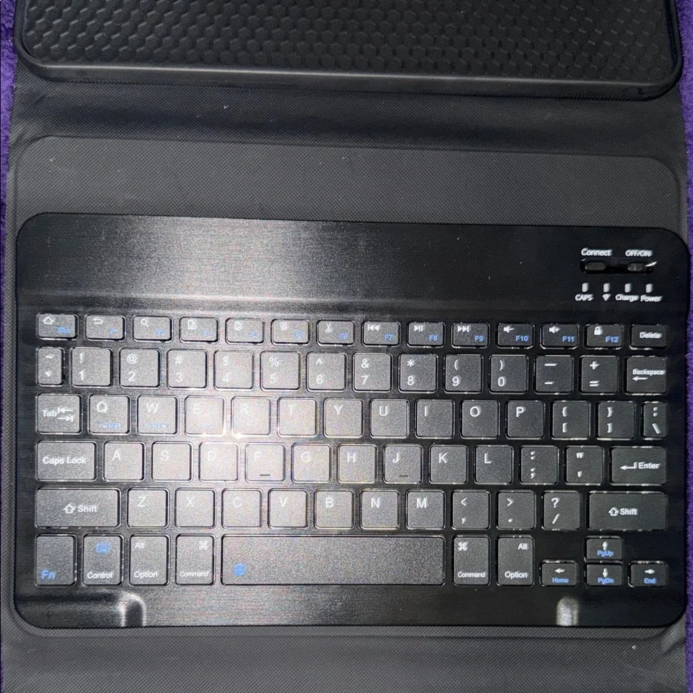 Black/Cream Daisy Print iPad Case/Keyboard